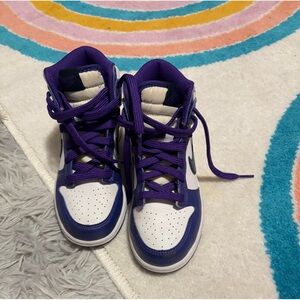 Purple kids high top Nikes